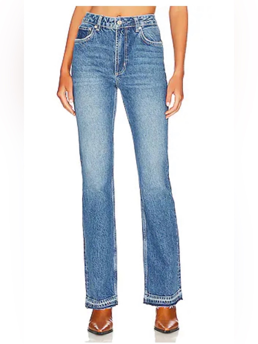 NWT RAILS The Sunset High Rise Slim Flare Jeans. Mazarine Let Down Hem. Size 24